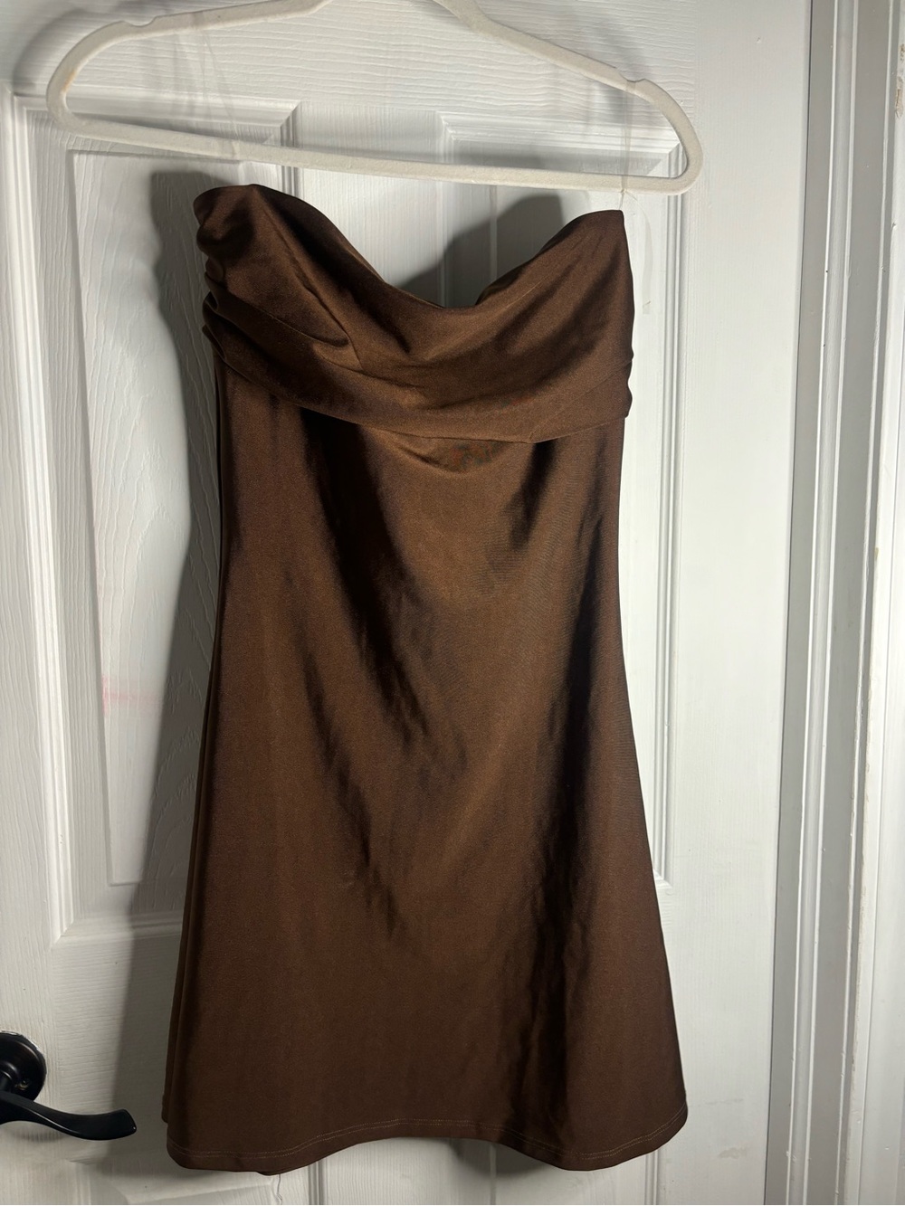 Windsor Strapless Brown Cowl Neck Dress